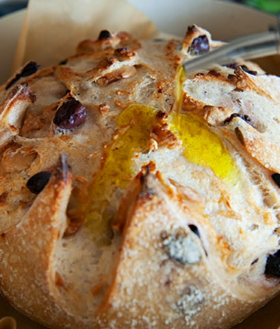 Sourdough garlic & olive bread
